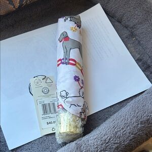 RADLEY LONDON White and Gray Dog Pattern Umbrella